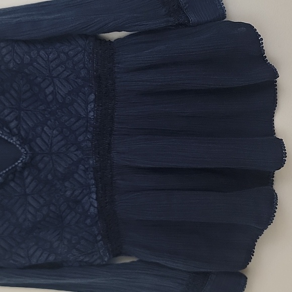 William Rast Blue Embroidered Boho Peasant Long Sleeve Womens Top XL - Picture 3 of 14